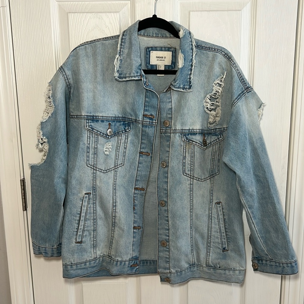 Forever 21 Distressed Denim Jacket